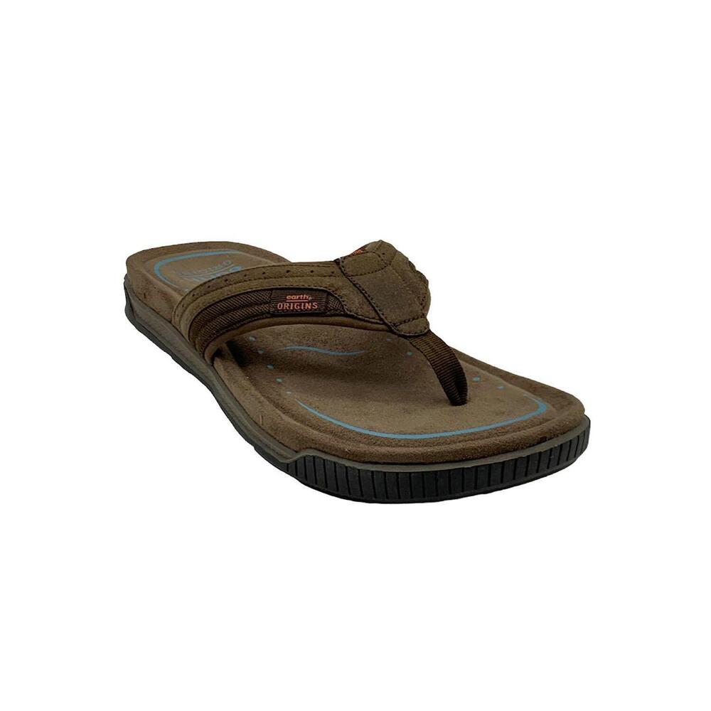 Earth Origins Men's Thong Sandals Santino Brown - Medium